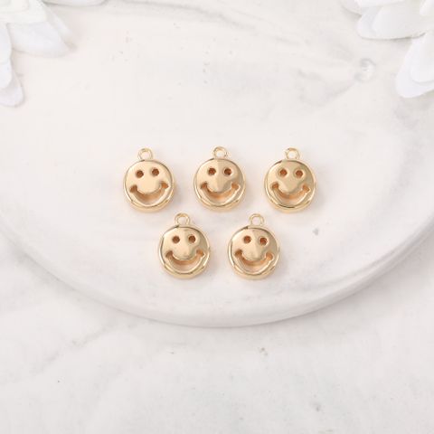 1 Piece 9 * 11mm Copper 18K Gold Plated Smiley Face Polished Pendant