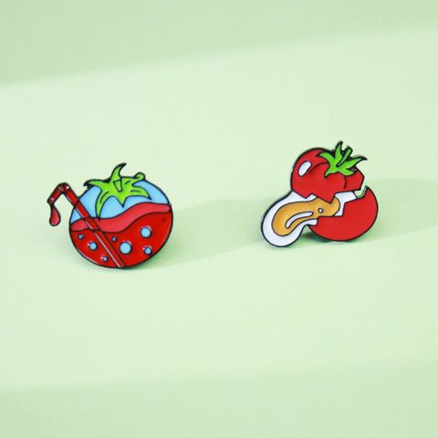 Cartoon Style Fruit Alloy Enamel Unisex Brooches