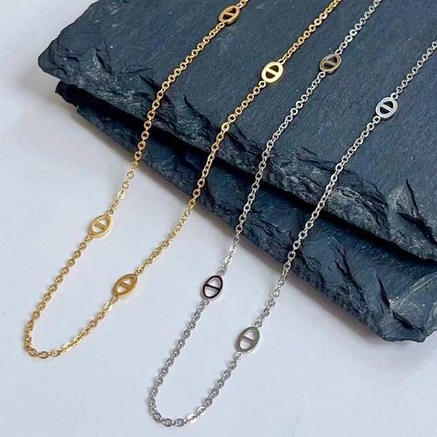 Titanium Steel 18K Gold Plated Casual Simple Style Plating Hollow Out Geometric Necklace