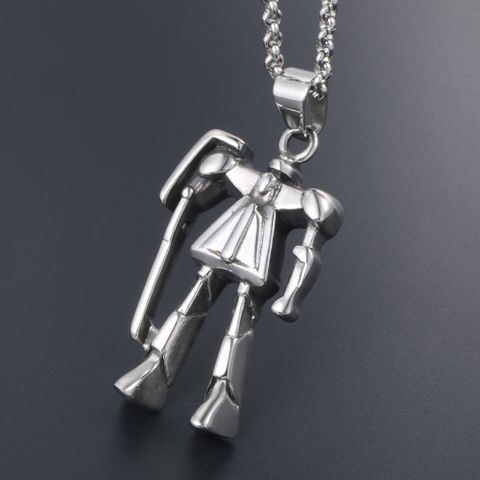 Gothic Retro Robot 304 Stainless Steel Polishing Men's Pendant Necklace