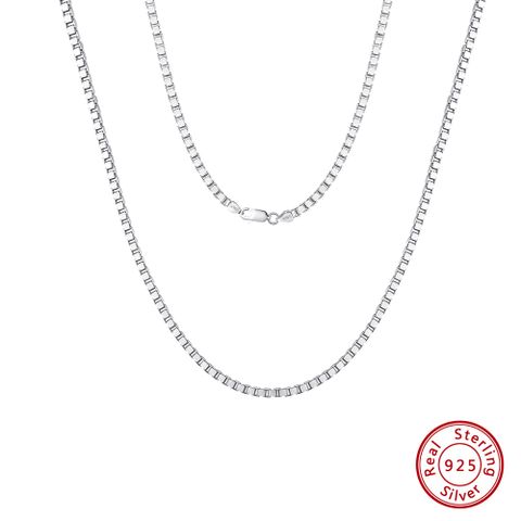 Sterling Silver White Gold Plated Rhodium Plated Silver Plated Basic Simple Style Classic Style Plating Geometric Necklace