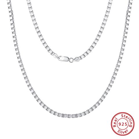 Sterling Silver White Gold Plated Rhodium Plated Silver Plated Basic Simple Style Classic Style Plating Geometric Necklace