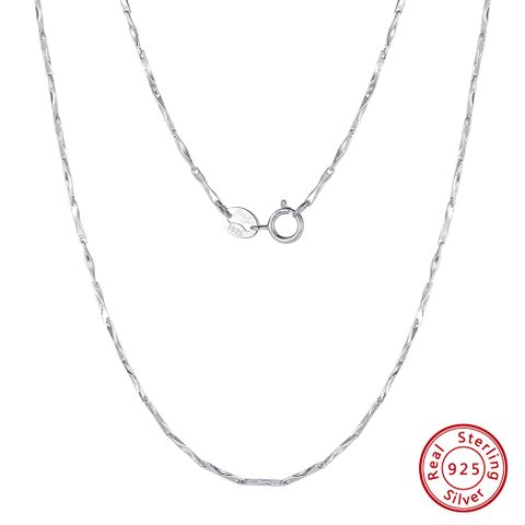 Sterling Silver White Gold Plated Rhodium Plated Silver Plated Simple Style Plating Geometric Necklace