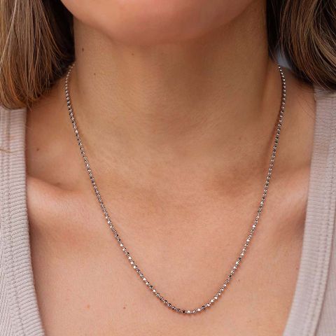 Sterling Silver White Gold Plated Rhodium Plated Silver Plated Simple Style Plating Geometric Necklace