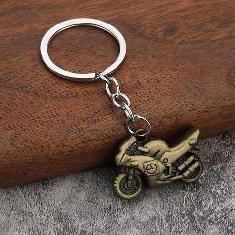 Casual Hip-Hop Rock Motorcycle Alloy Iron Polishing Electroplating White K Keychain