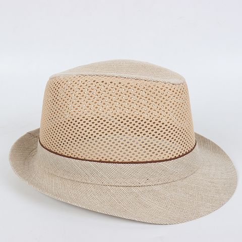 Factory Supply Outdoor Beach Casual Bowler Hat Middle-Aged And Elderly Men's Hat Sun Hat Summer Mesh Top Hat Wholesale