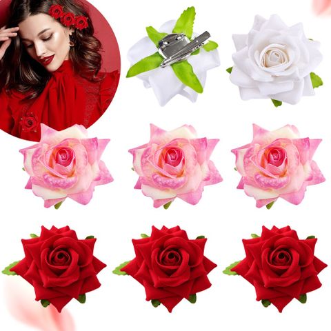 Women's Lady Flower Cloth Hair Clip