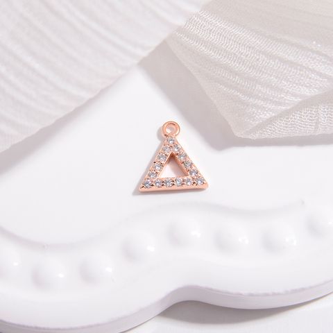 1 Piece 4.8*10mm 8.5*8.8mm Sterling Silver Zircon 18K Gold Plated Triangle Water Droplets Rhombus Pendant