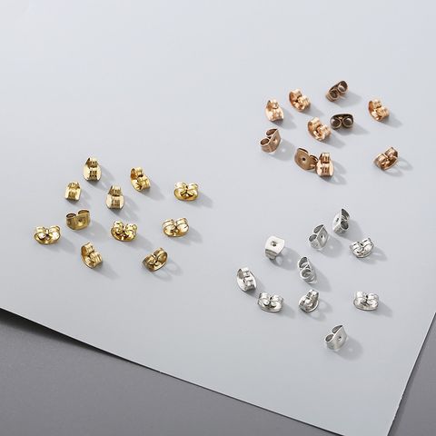 10 PCS/Package 304 Stainless Steel 18K Gold Plated Solid Color Hook Earring Findings