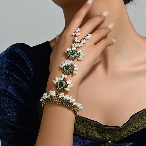 Bijoux En Gros Style Vintage Couleur Unie Alliage Strass Incruster Bracelets
