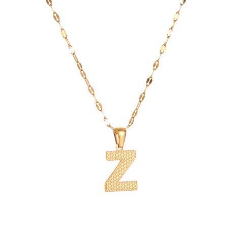 304 Stainless Steel 18K Gold Plated Simple Style Classic Style Commute Letter Pendant Necklace
