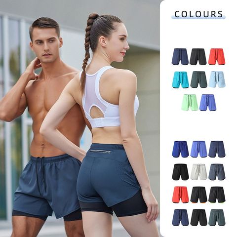 Unisex Gym Running Casual Sports Solid Color Shorts Shorts