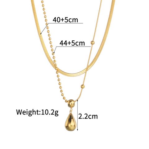 Simple Style Water Droplets 304 Stainless Steel Plating 18K Gold Plated Women's Pendant Necklace