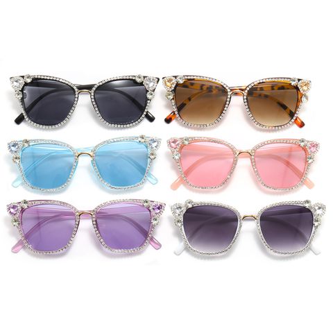 Elegant Basic Lady Solid Color Pc Cat Eye Full Frame Glasses