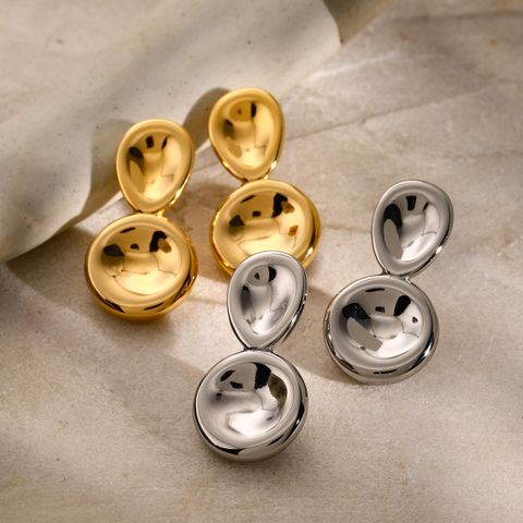 1 Pair IG Style Geometric Plating 304 Stainless Steel Titanium Steel 18K Gold Plated Earrings