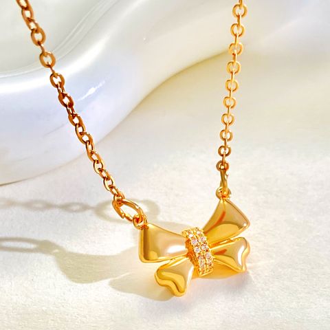 Copper Vintage Style Classic Style Inlay Bow Knot Rhinestones Earrings Necklace