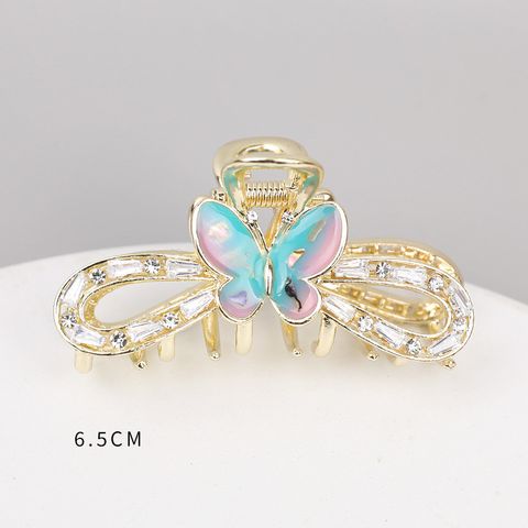 Women's Elegant Sweet Butterfly Bow Knot Alloy Inlaid Zircon Hair Claws