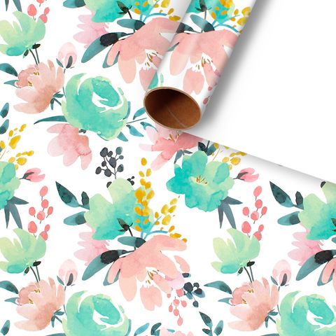 Birthday Flower Coated Paper Party Gift Wrapping Supplies