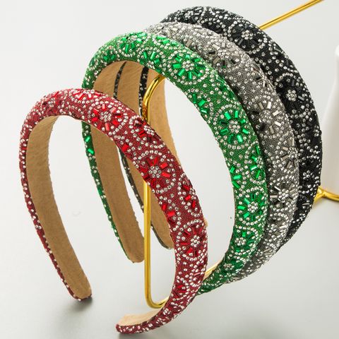 Women's Casual Vacation Classic Style Circle Alloy Cloth Inlay Rhinestones Glass Hair Band