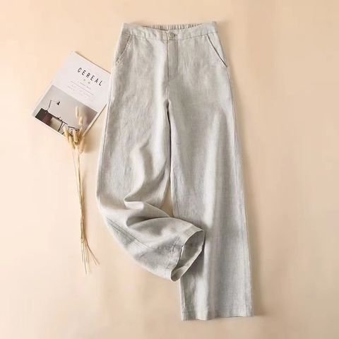 Women's Holiday Daily Simple Style Solid Color Ankle-Length Pocket Casual Pants Bloomers