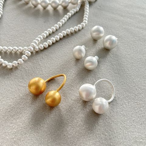 Übertrieben Klassischer Stil U-Form Ball Perlen Großhandel Ringe Ohrringe Halskette