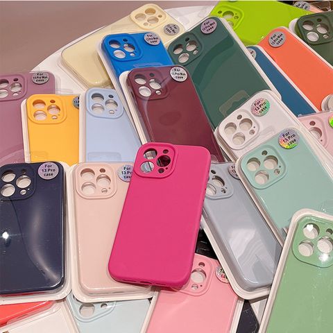 Liquid Silicone Solid Color Simple Style Phone Cases Phone Accessories