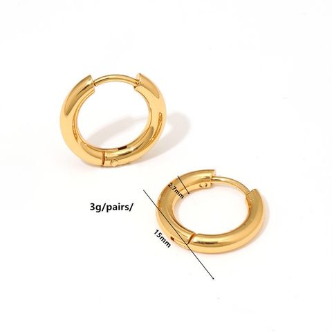 1 Pair Simple Style Solid Color Plating Titanium Steel Earrings