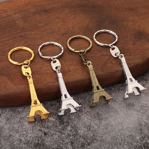 Casual Simple Style Eiffel Tower Alloy Iron Polishing White Gold Plated Keychain