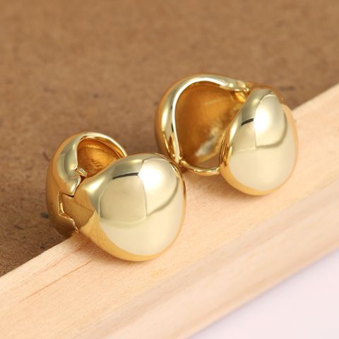1 Pair Elegant Heart Shape Plating Copper 18K Gold Plated Drop Earrings