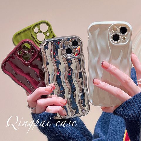 Silica Gel Solid Color Plating Novelty Phone Cases Phone Accessories