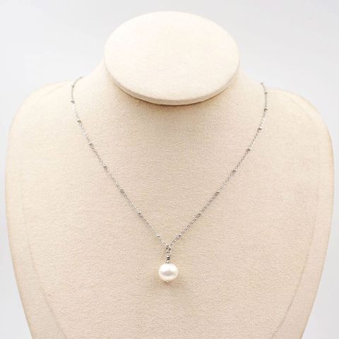 Freshwater Pearl Titanium Steel Elegant Lady Pearl Jewelry Set