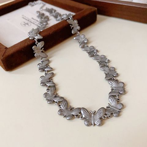 Titanium Steel Simple Style Butterfly Bracelets Earrings Necklace