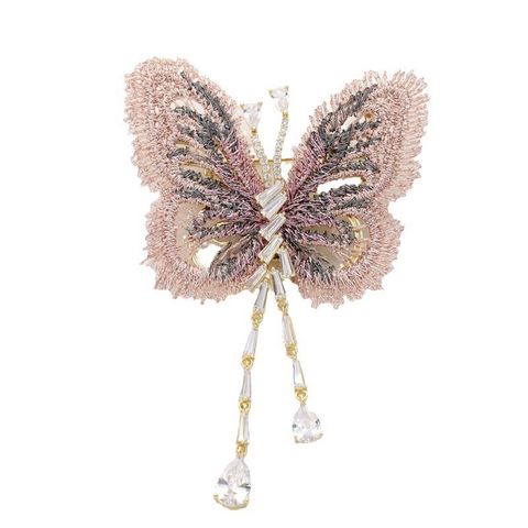 Elegant Butterfly Cloth Lace Plating Women's Brooches