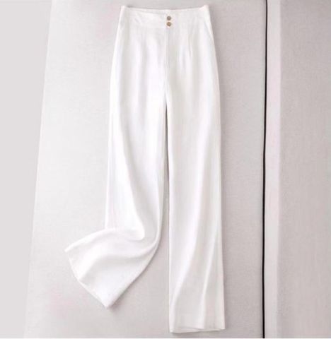 Women's Holiday Daily Simple Style Solid Color Full Length Pocket Casual Pants Straight Pants