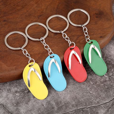 Casual Simple Style Flip Flops Alloy Iron Polishing White Gold Plated Bag Pendant Keychain