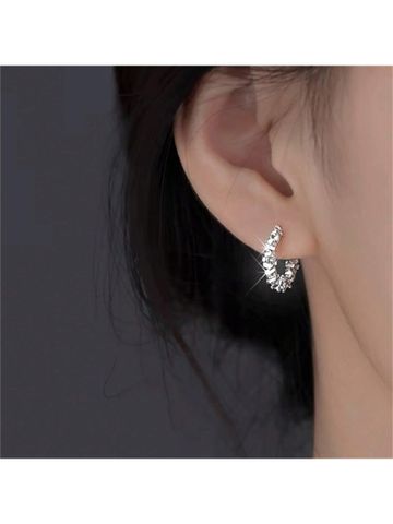 1 Pair Casual Luxurious Queen Geometric 304 Stainless Steel Sterling Silver Gold Plated Earrings