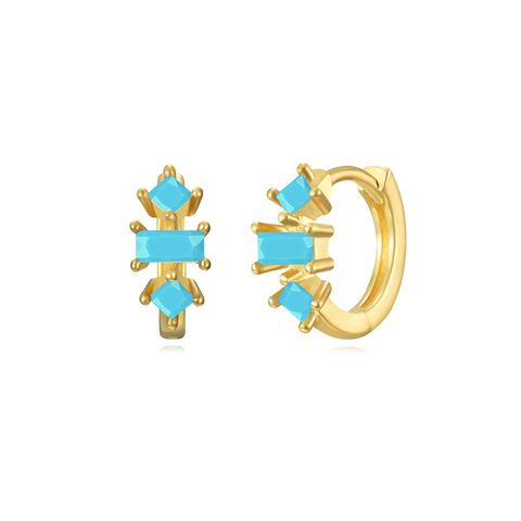 1 Pair Simple Style Classic Style U Shape Geometric Inlay Copper Rhinestones Earrings