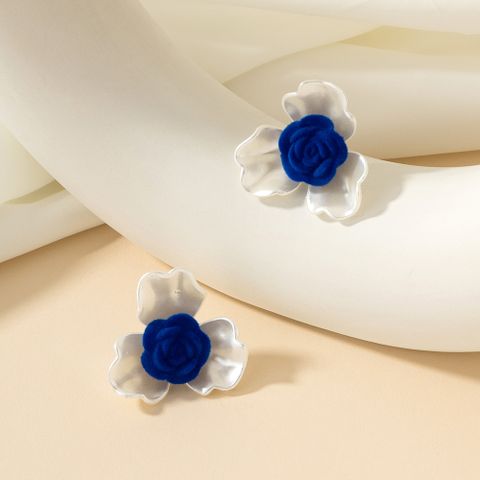 1 Pair Elegant Sweet Flower Arylic Ear Studs
