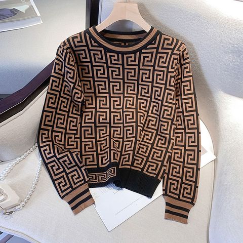 Women's Sweater Long Sleeve Sweaters & Cardigans Jacquard Fashion Printing