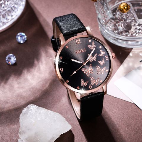 Casual Butterfly Buckle Quartz Women's Watches