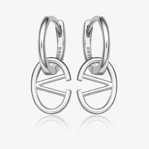 1 Pair Casual Simple Style Letter Sterling Silver White Gold Plated Drop Earrings