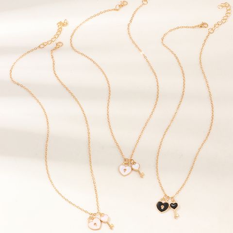 Creative Key Dripping Oil Necklace Children Clavicle Chain Necklace Wholesale