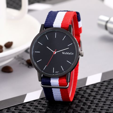Simple Color Braided Belt Black Shell Large Dial Men's And Women's Watches Wholesale