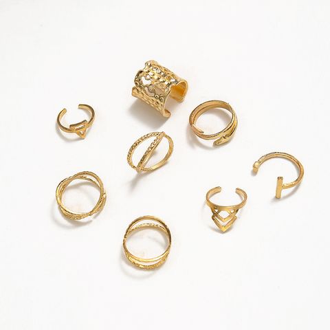 Wholesale Jewelry Geometric Arrow Wide Pattern 8-piece Ring Nihaojewelry