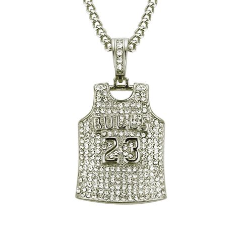 European And American No. 23 Jersey Diamond Pendant Men's Pendant Necklace Wholesale