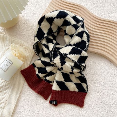 Small Thousand Clashing Color Plaid Knitted Wool Scarf Wholesale