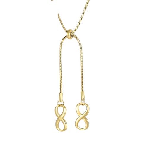 Titanium Steel 18K Gold Plated Fashion Letter Pendant Necklace