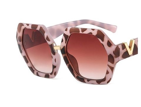 Solid Color Polygonal V Leg Irregular Decorative Fashionable Sunglasses