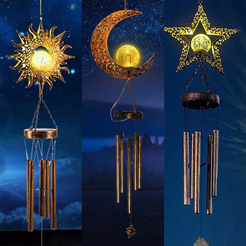 Romantic Star Moon Stainless Steel Outdoor Night Lights 1 Piece