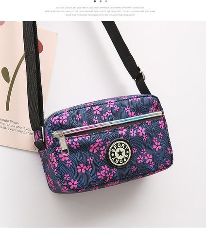 Women's Small Nylon Plant Fashion Square Zipper Crossbody Bag